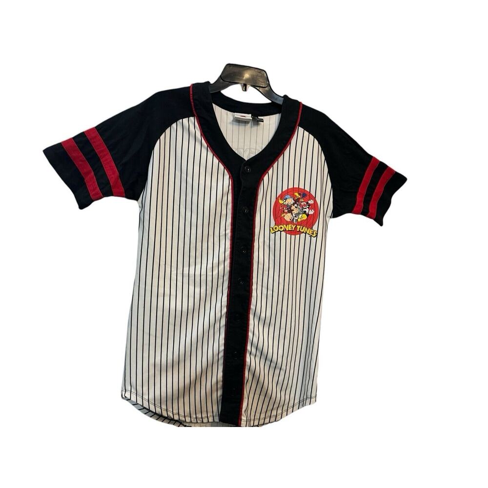 RARE VTG Looney Tunes Logo Baseball Jersey Shirt Small Mens Bugs Bunny Daffy